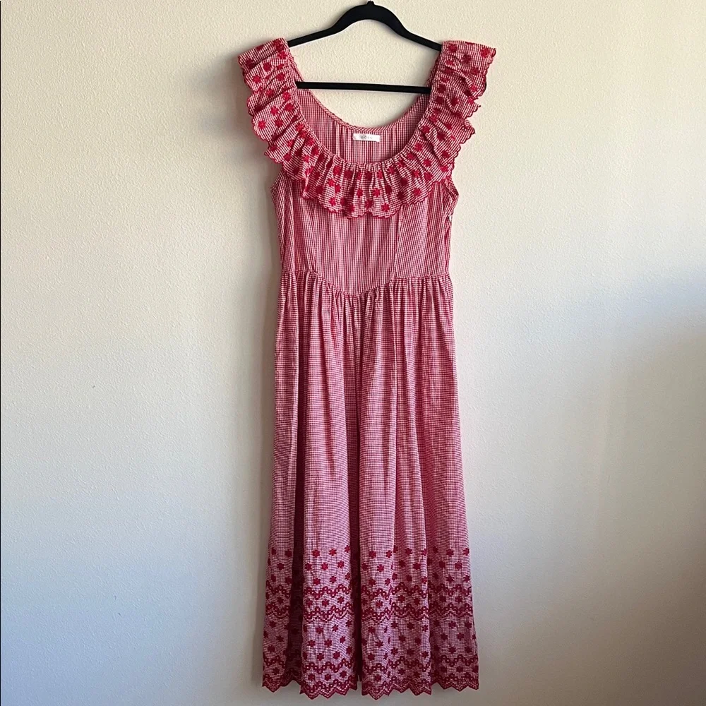Doen Liesel Dress Cerise Paris Gingham - Picture 2 of 5